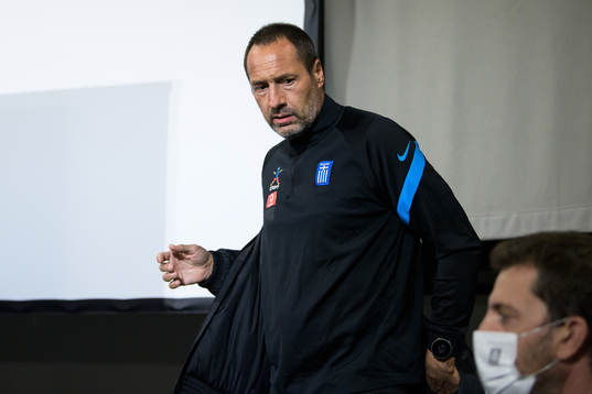 Head coach John van't Schip of the Greek national football