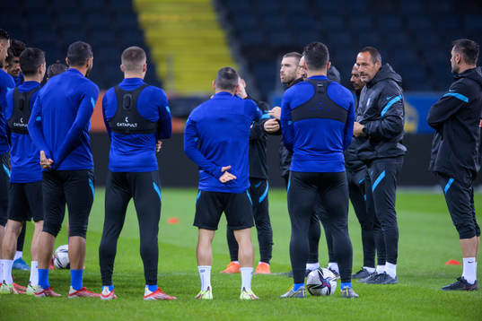 Head coach John van't Schip of the Greek national football