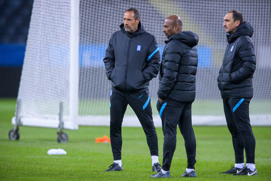 Head coach John van't Schip of the Greek national football