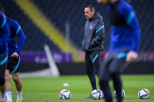 Head coach John van't Schip of the Greek national football