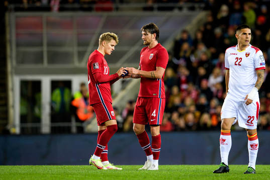 Martin Ødegaard and Stefan Strandberg of Norway