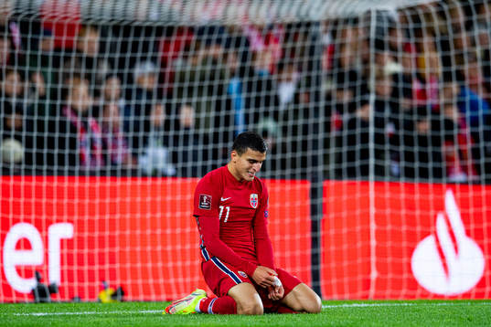 Mohamed Elyounoussi of Norway reacts