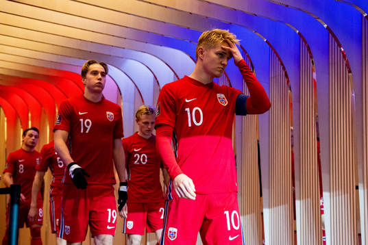 Martin Ødegaard of Norway in the players’ tunnel at