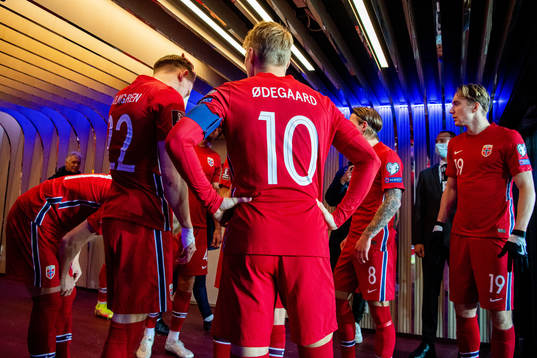Martin Ødegaard of Norway in the players’ tunnel at
