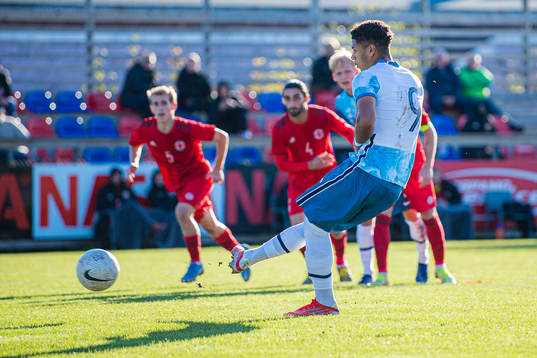Seedy Jatta of Norway misses a chance to score