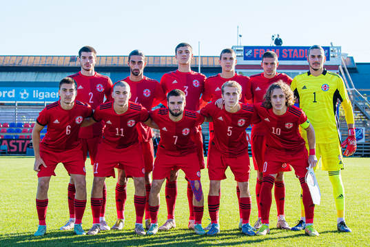 The starting eleven of Georgia U-18, from the top left;