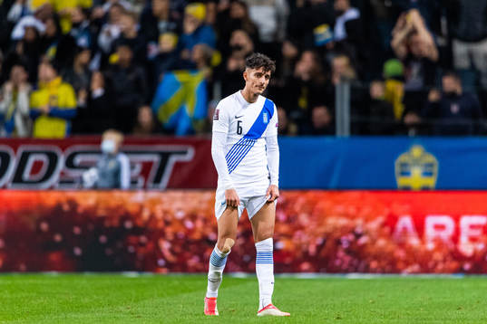 Dimitris Giannoulis of Greece looks dejected