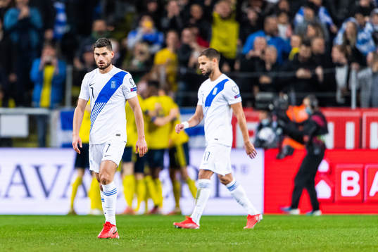 Giorgos Masouras of Greece looks dejected