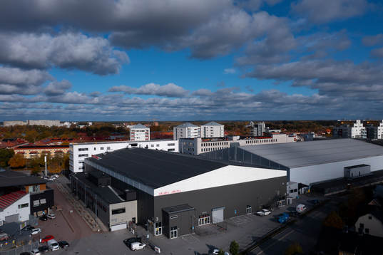 Drönarvy på Behrn Arena