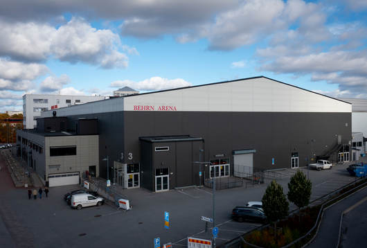Drönarvy på Behrn Arena