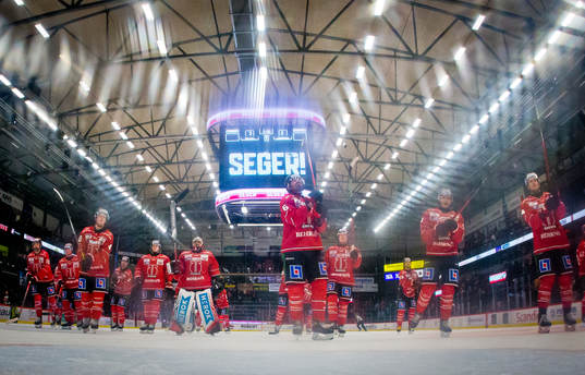 Örebros målvakt Jhonas Enroth och Stefan Warg  jublar