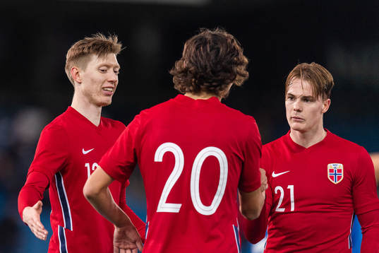 Ole Martin Kolskogen and Tobias Christensen celebrate with