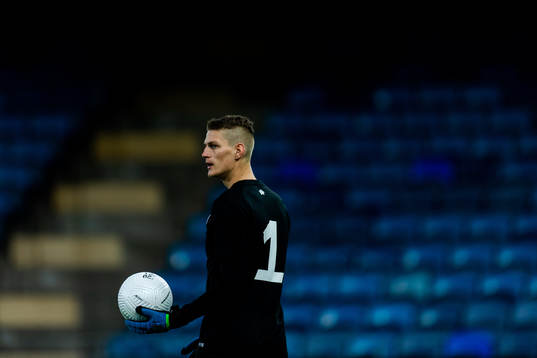 Goalkeeper Kristen Lapa of Estonia