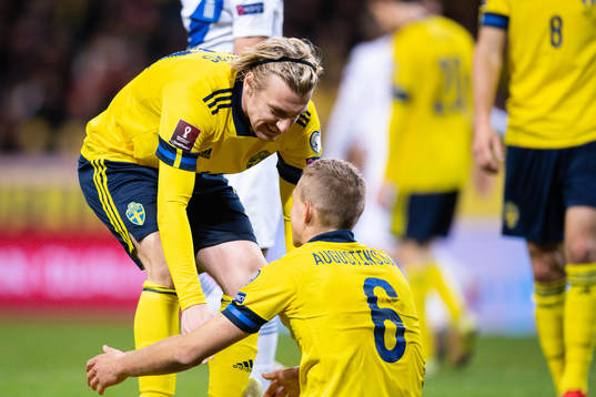 Emil Forsberg and Ludwig Augustinsson of Sweden