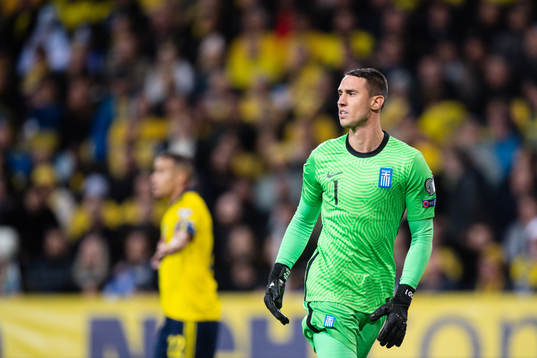 goalkeeper Odisseas Vlachidimos of Greece