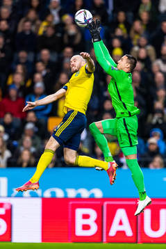 Marcus Danielson of Sweden and goalkeeper Odisseas
