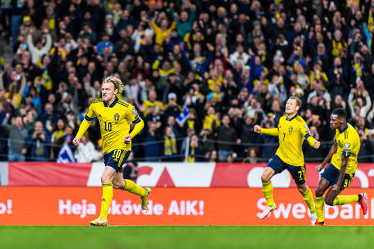 Emil Forsberg, Viktor Claesson and Alexander Isak  of