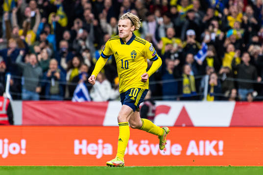 Emil Forsberg celebrates