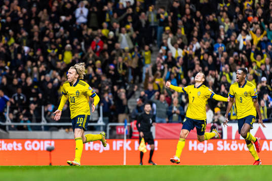 Emil Forsberg, Viktor Claesson and Alexander Isak  of