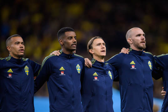 Robin Quaison, Alexander Isak, Kristoffer Olsson and Marcus