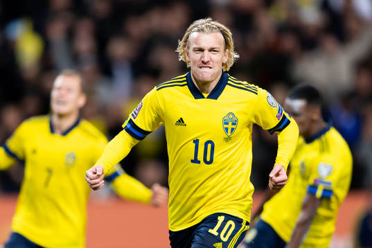 Emil Forsberg celebrates