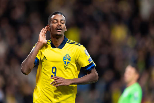 Alexander Isak of Sweden celebrates