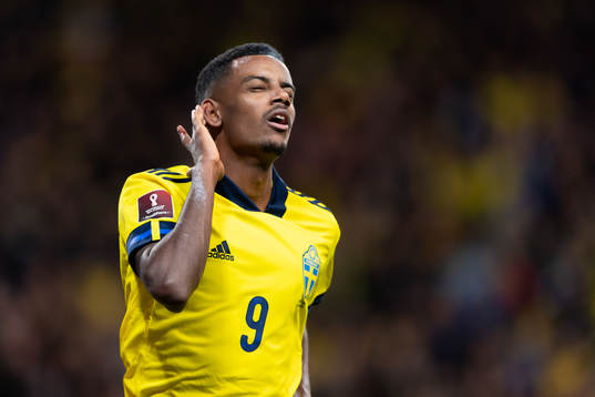 Alexander Isak of Sweden celebrates