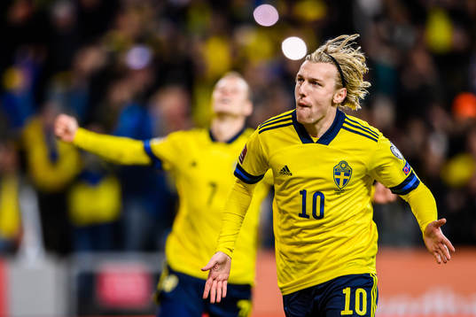 Emil Forsberg of Sweden xcelebrates