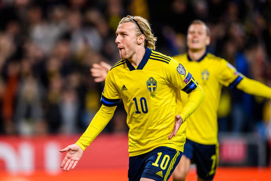 Emil Forsberg of Sweden xcelebrates