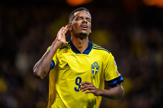 Alexander Isak of Sweden celebrates