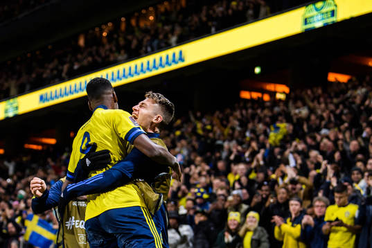 Alexander Isak of Sweden celebrate together with Mattias