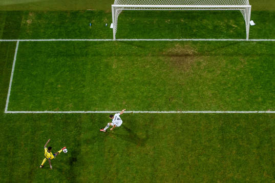 Alexander Isak of Sweden against Konstantinos Mavropanos of