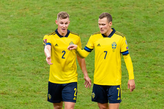 Emil Krafth and Viktor Claesson of Sweden