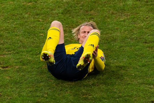 Emil Forsberg of Sweden in pain