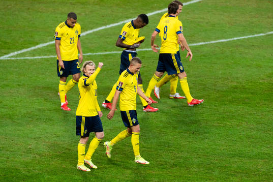 Emil Forsberg of Sweden celebrates