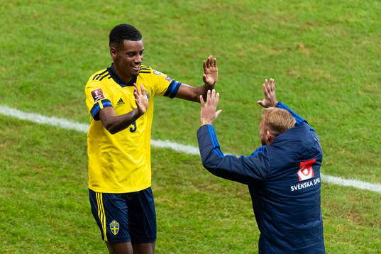 Alexander Isak of Sweden celebrates