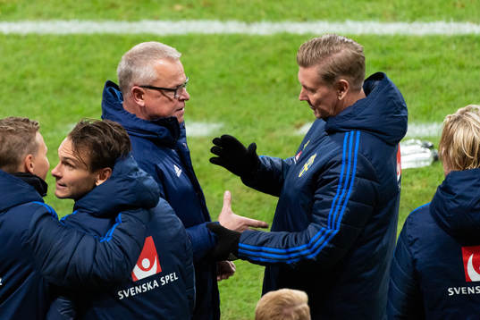 Head coach Janne Andersson and assistant coach Peter