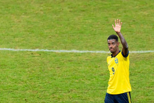 Alexander Isak of Sweden celebrates