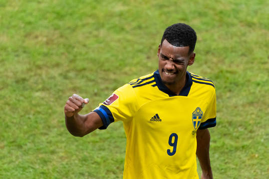 Alexander Isak of Sweden celebrates