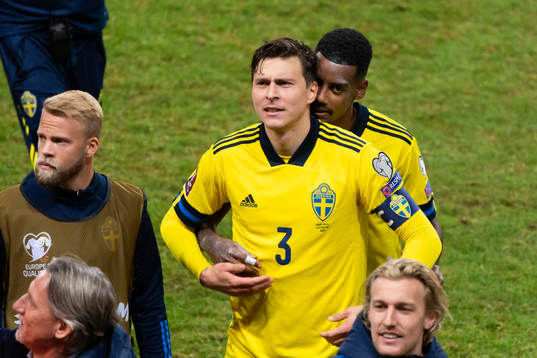 Victor Nilsson Lindelöf and Alexander Isak of Sweden
