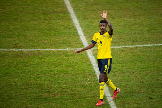 Alexander Isak of Sweden celebrates