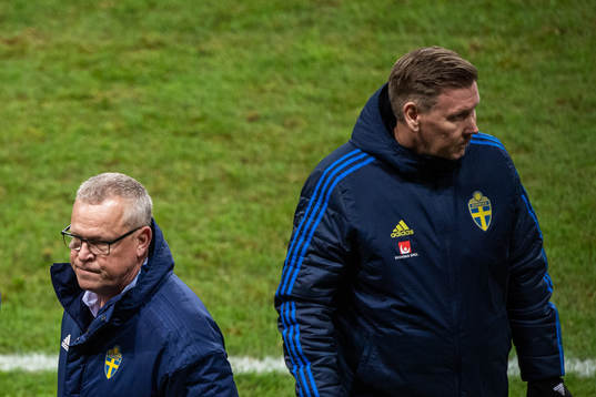 Head coach Janne Andersson and assistant coach Peter