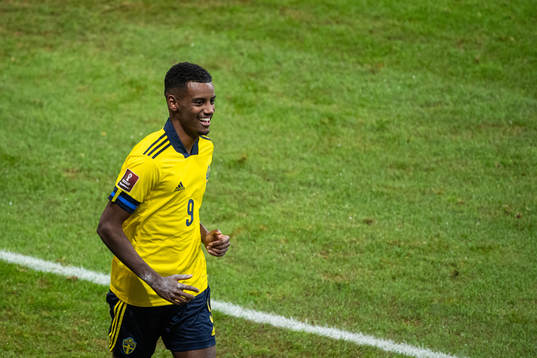 Alexander Isak of Sweden celebrates