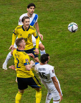 Kristoffer Olsson and Emil Krafth of Sweden against