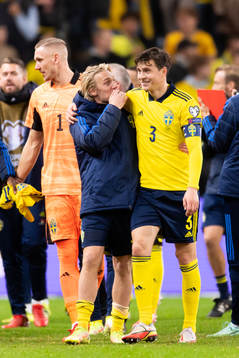 Emil Forsberg and Victor Nilsson Lindelöf of Sweden