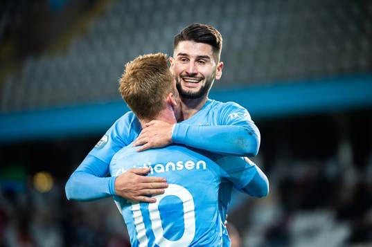Malmö FFs Antonio Colak och Anders Christiansen jublar