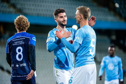 Malmö FFs Antonio Colak jublar med Sören Rieks