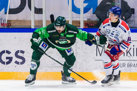 Färjestads Jens Westin och Oskarshamns Mikkel Øby Olsen