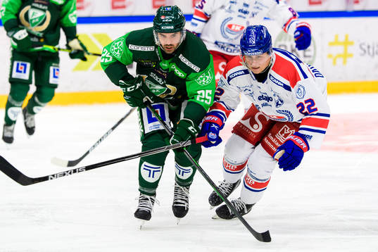 Färjestads Martin Johansson och Oskarshamns John Dahlström