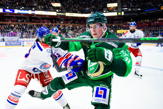 Oskarshamns Cameron Brace och Färjestads Carl Jakobsson